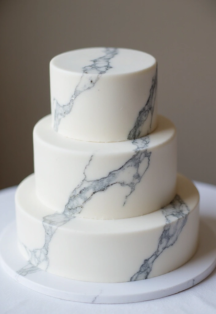 27 Simple Wedding Cake Ideas That Still Impress Guests - 24. Simple Marble Cakes