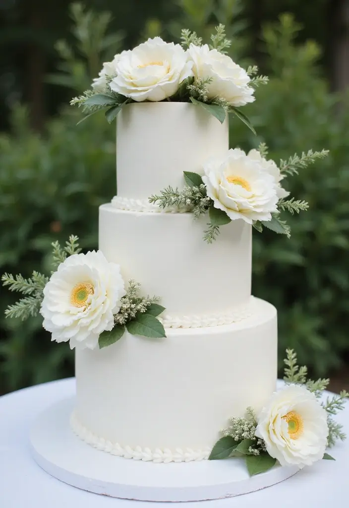 27 Simple Wedding Cake Ideas That Still Impress Guests - 3. Simple Floral Accents