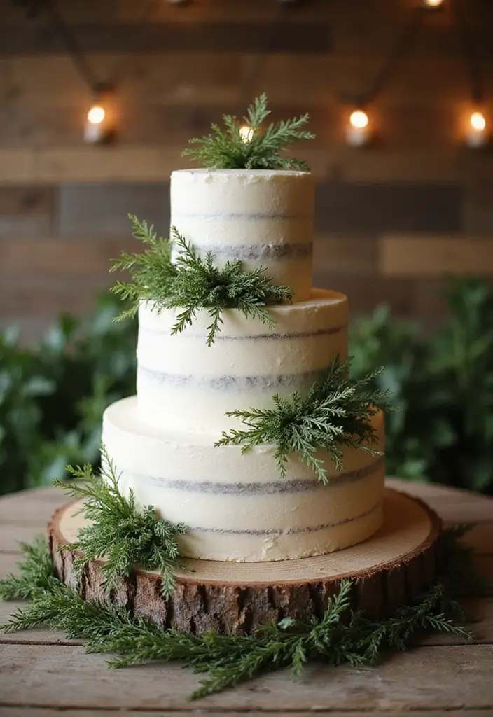 27 Simple Wedding Cake Ideas That Still Impress Guests - 4. Rustic Foliage Decor
