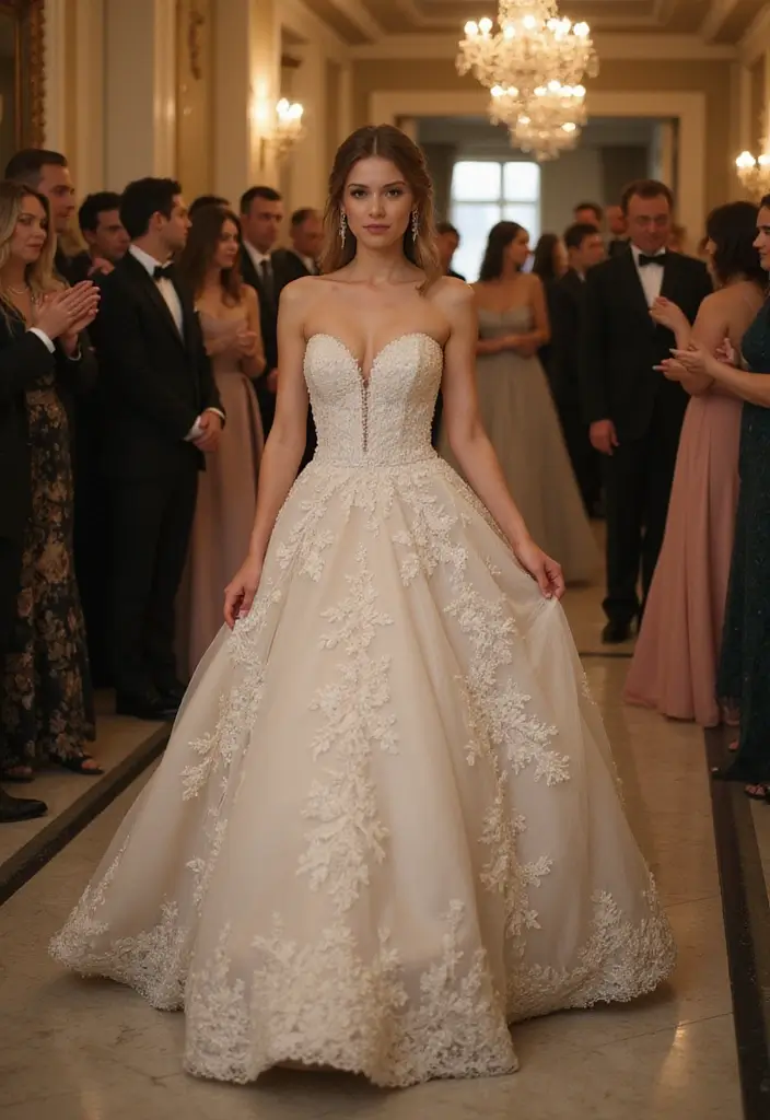 27 Wedding Exit Outfit Ideas That Sparkle At Goodbye - 16. Classic Ball Gown