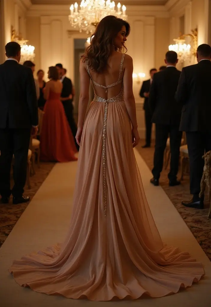 27 Wedding Exit Outfit Ideas That Sparkle At Goodbye - 23. Dramatic Jumpsuit with Train