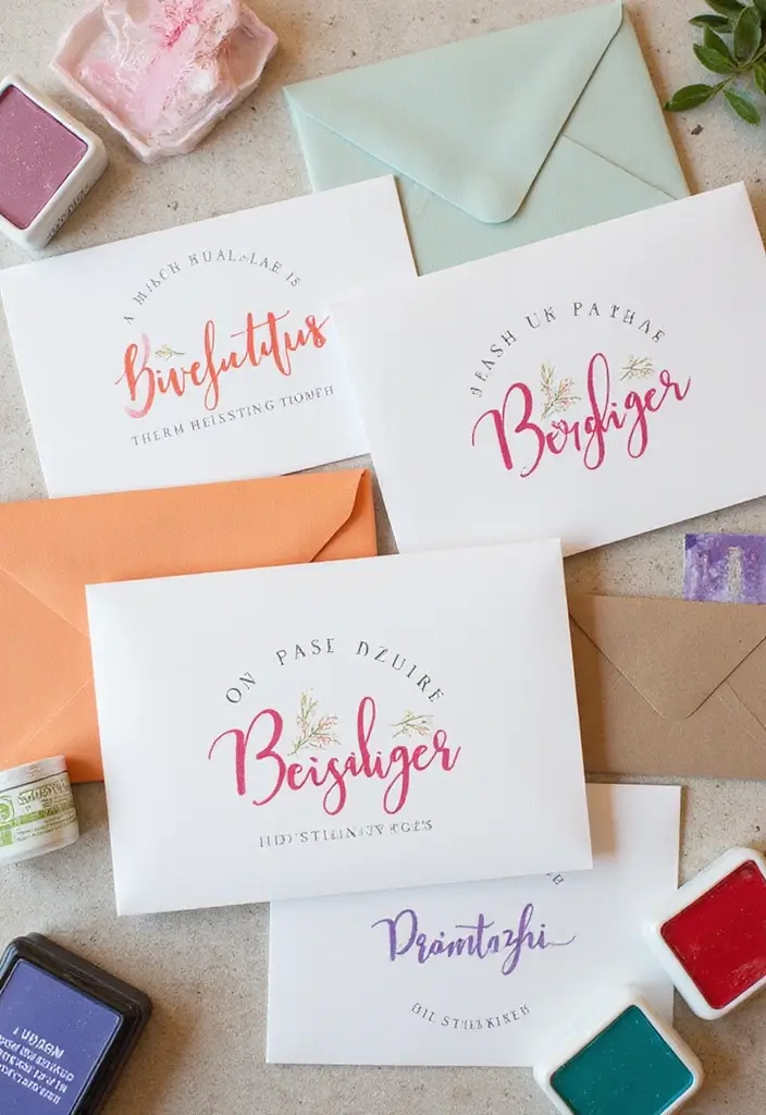 27 Wedding Invitation Envelope Ideas That Impress - 22. Envelope Stamps