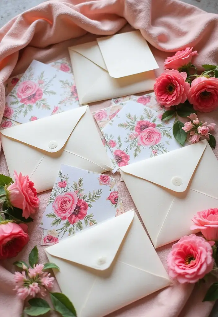 27 Wedding Invitation Envelope Ideas That Impress - 8. Floral-Printed Envelopes