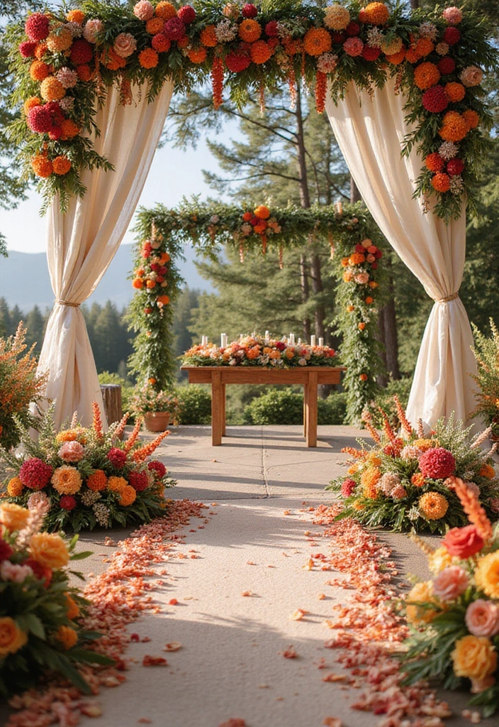 27 Wedding Stage Decoration Ideas That Wow Guests - 12. Seasonal Themes