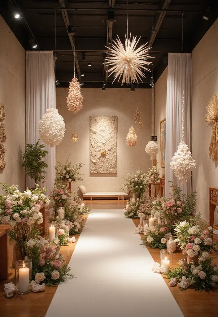 27 Wedding Stage Decoration Ideas That Wow Guests - 15. Artistic Installations