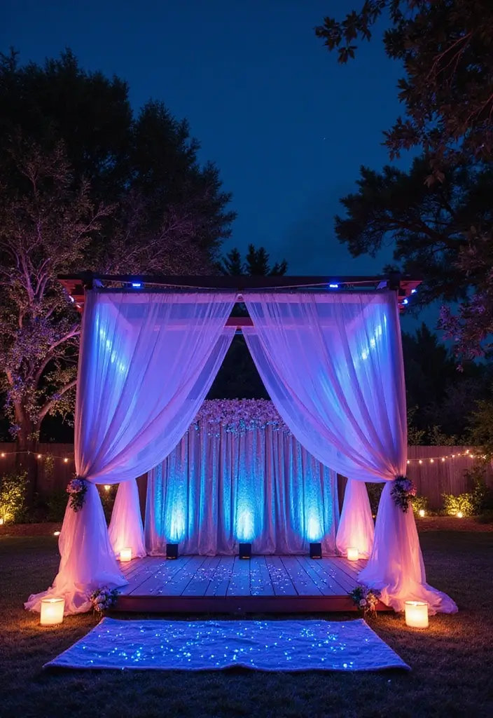 27 Wedding Stage Decoration Ideas That Wow Guests - 16. Sustainable Lighting Solutions