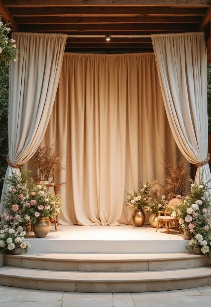 27 Wedding Stage Decoration Ideas That Wow Guests - 27. Customized Backdrops