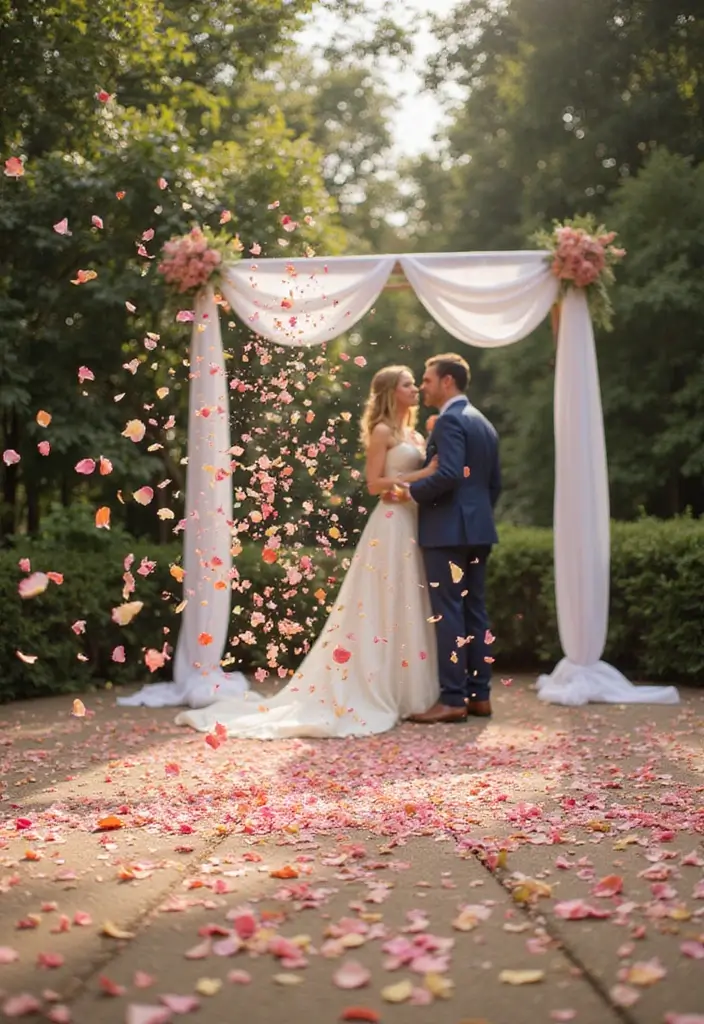 27 Wedding Stage Decoration Ideas That Wow Guests - 5. Biodegradable Confetti