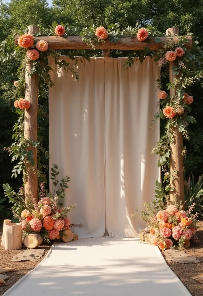 27 Wedding Stage Decoration Ideas That Wow Guests - 7. Natural Wood Accents