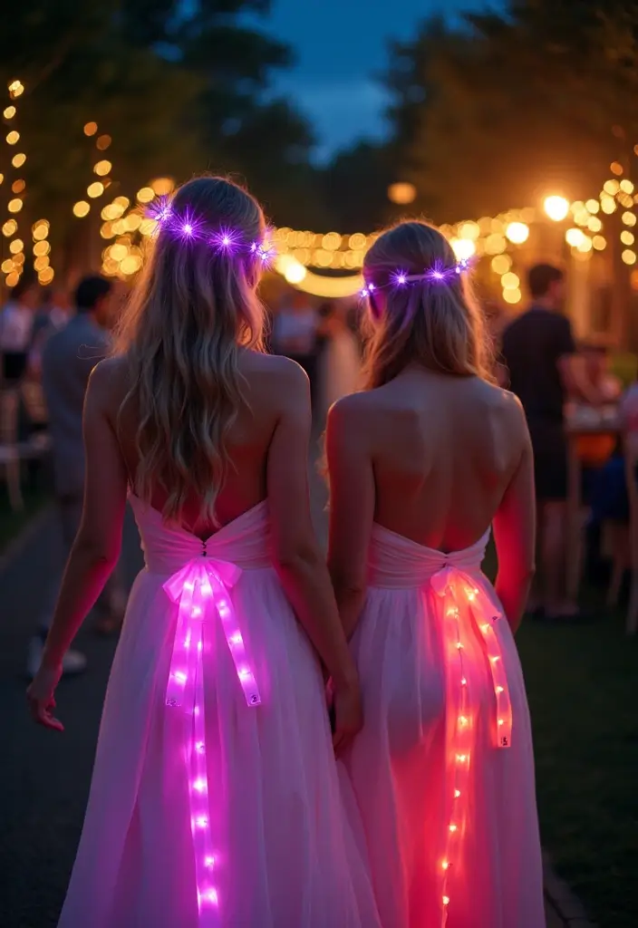 28 Bridal Party Entrance Ideas That Wow the Crowd - 11. Light-Up LED Costumes