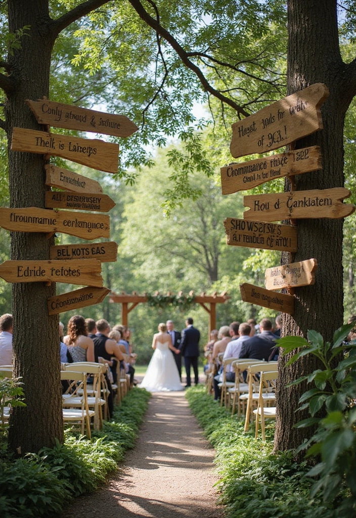 28 Bridal Party Entrance Ideas That Wow the Crowd - 22. Whimsical Signs