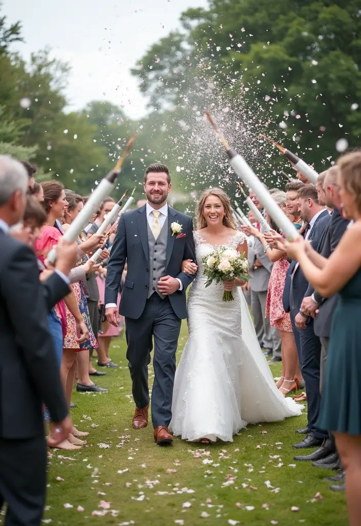28 Bridal Party Entrance Ideas That Wow the Crowd - 3. Confetti Cannons