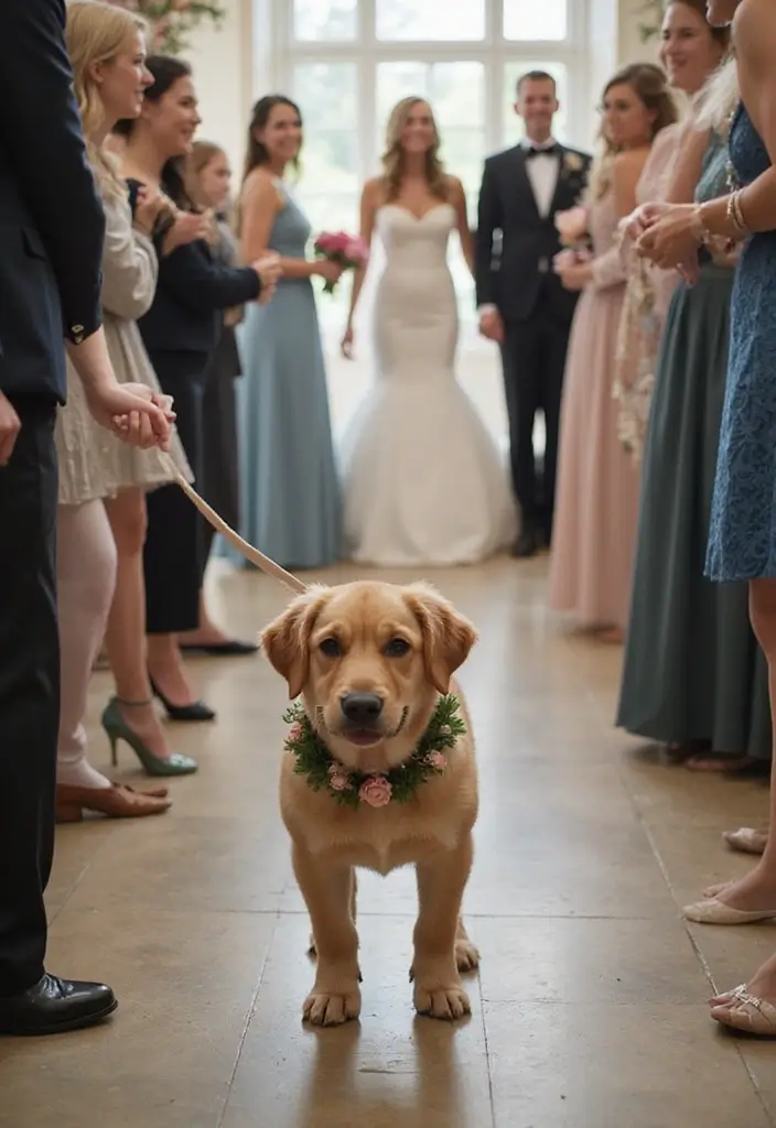 28 Bridal Party Entrance Ideas That Wow the Crowd - 9. Pet Entrance