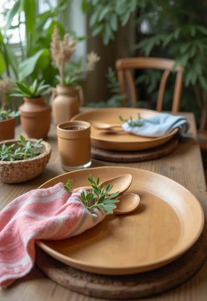 28 Bridal Party Table Ideas That Look Polished and Perfect - 1. Biodegradable Tableware Wonderland