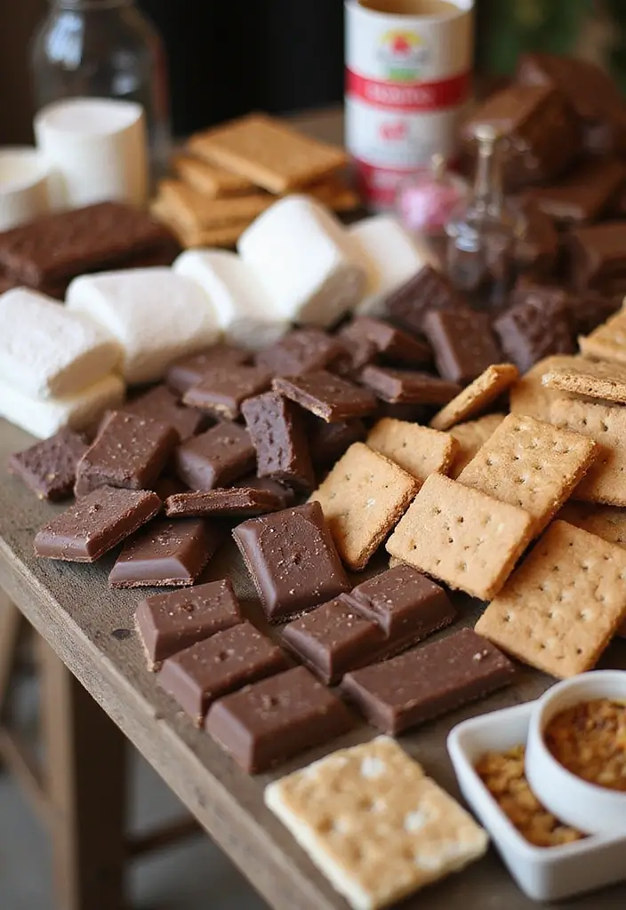 28 Bridal Party Table Ideas That Look Polished and Perfect - 12. Grown-Up S’mores Station
