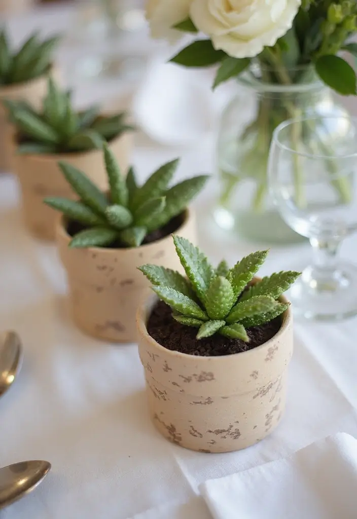 28 Bridal Party Table Ideas That Look Polished and Perfect - 15. Plantable Favors