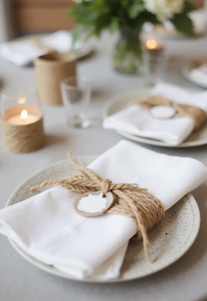 28 Bridal Party Table Ideas That Look Polished and Perfect - 17. Whimsical Twine Accents