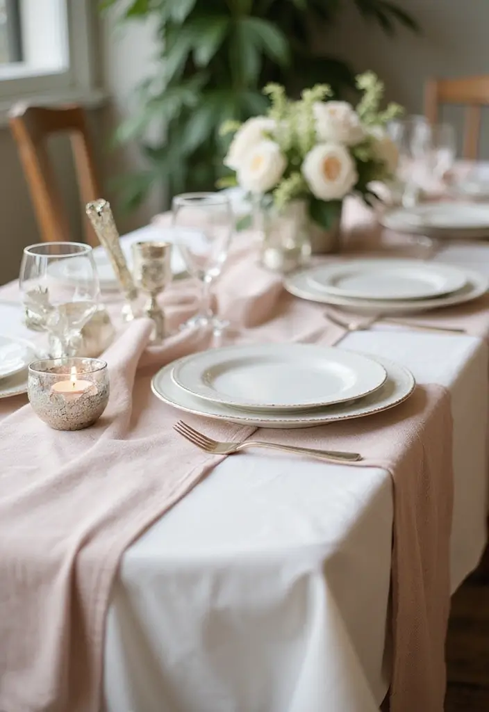 28 Bridal Party Table Ideas That Look Polished and Perfect - 21. Organic Cotton Table Runners