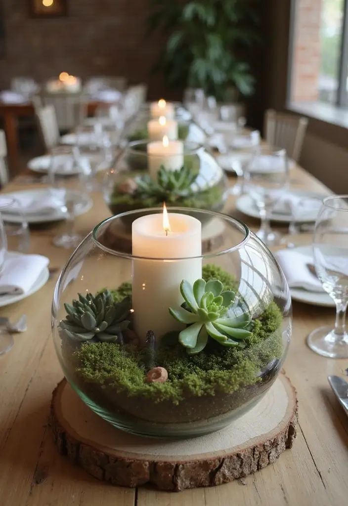 28 Bridal Party Table Ideas That Look Polished and Perfect - 22. Elegant Glass Terrariums