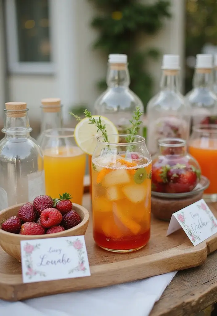 28 Bridal Party Table Ideas That Look Polished and Perfect - 23. Eco-Conscious Drink Station