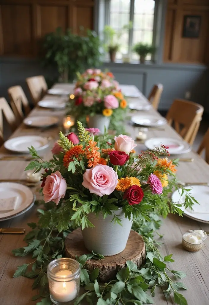 28 Bridal Party Table Ideas That Look Polished and Perfect - 3. Floral Centerpieces from Local Gardens