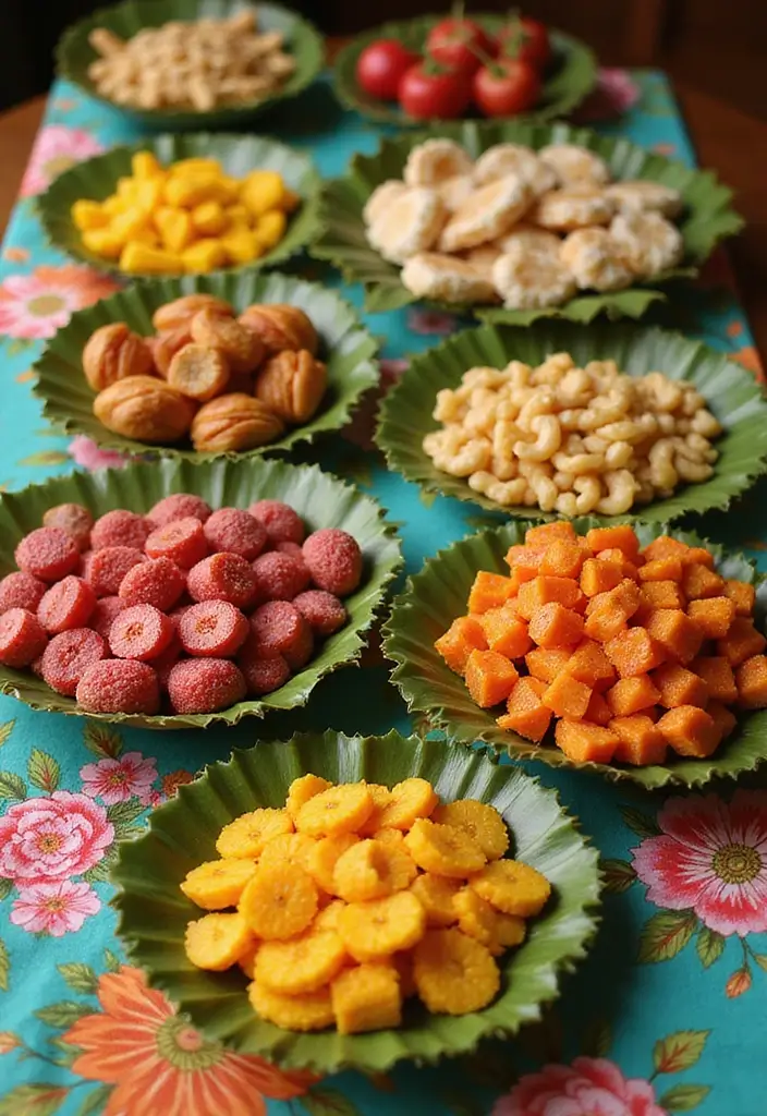 28 Eco-Friendly Indian Wedding Tray Ideas That Look Beautiful - 5. Palm Leaf Plates