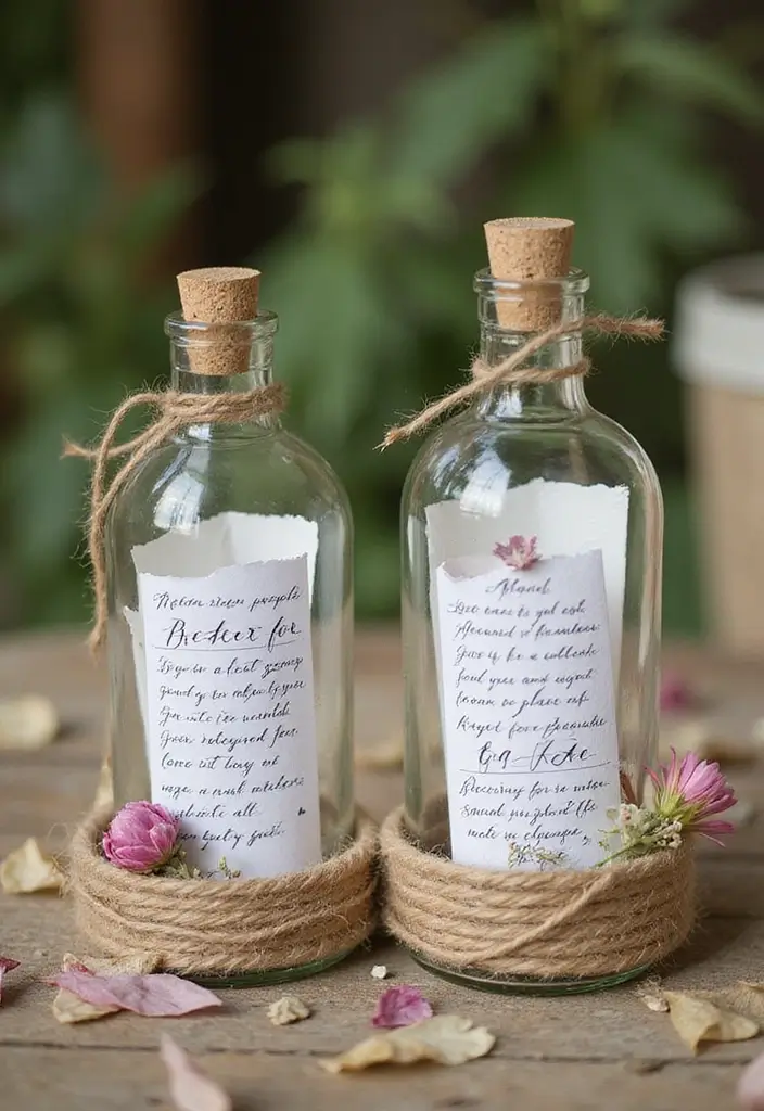28 Engagement Card Ideas That Feel Personal - 17. Handwritten Letters in a Bottle