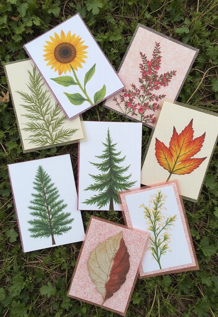 28 Engagement Card Ideas That Feel Personal - 23. Nature-Themed Scrapbook Cards