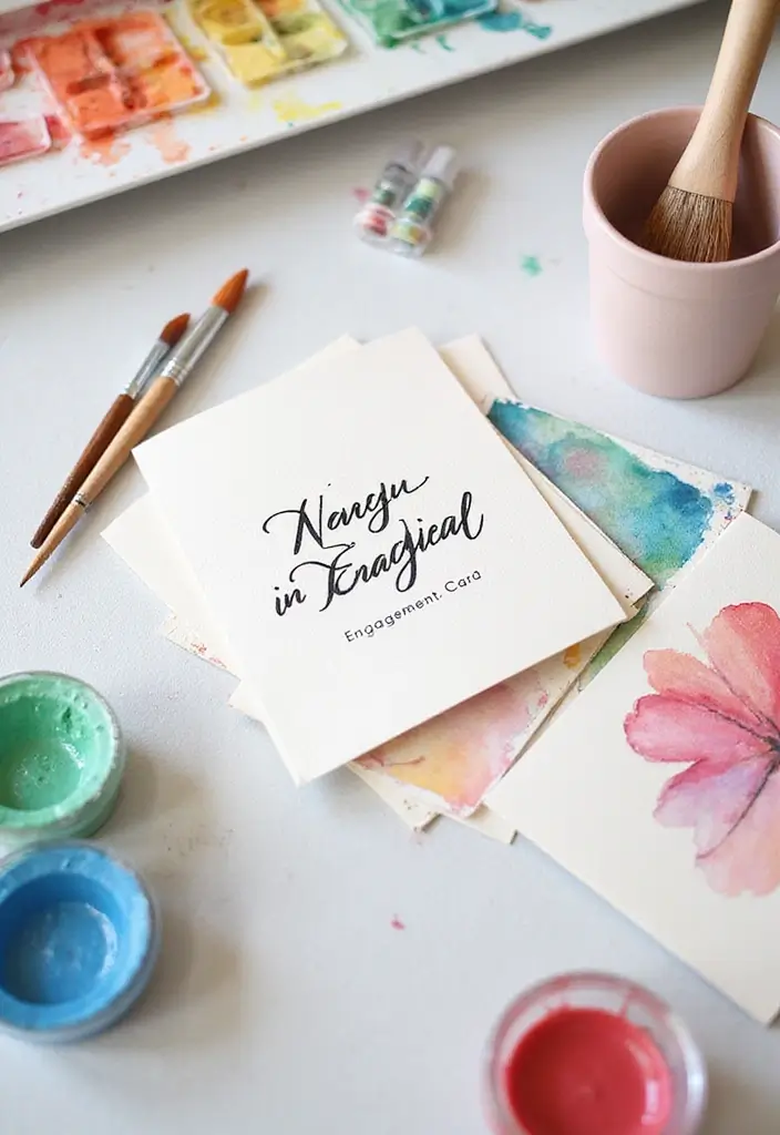 28 Engagement Card Ideas That Feel Personal - 4. Eco-Friendly Watercolor Cards