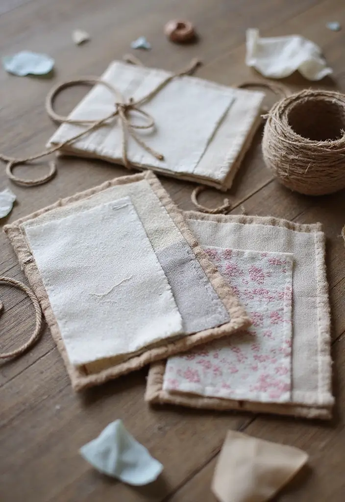 28 Engagement Card Ideas That Feel Personal - 5. Recycled Fabric Cards