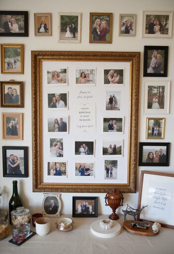 28 Engagement Decoration Ideas Indian Style That Sparkle - 24. Personal Touches with Memories