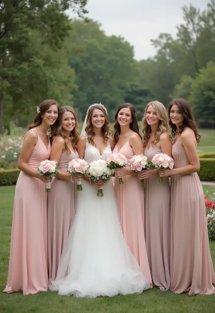 28 Fairy Garden Wedding Ideas That Feel Enchanted - 23. Dreamy Bridal Party Attire