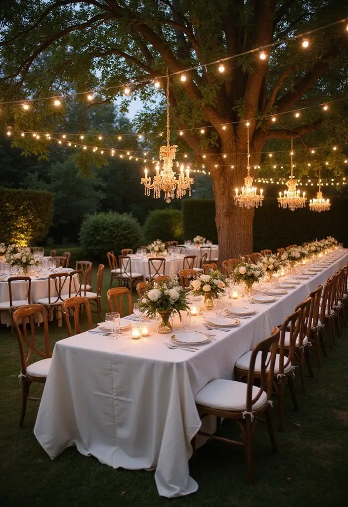 28 Fairy Garden Wedding Ideas That Feel Enchanted - 8. Outdoor Reception Magic