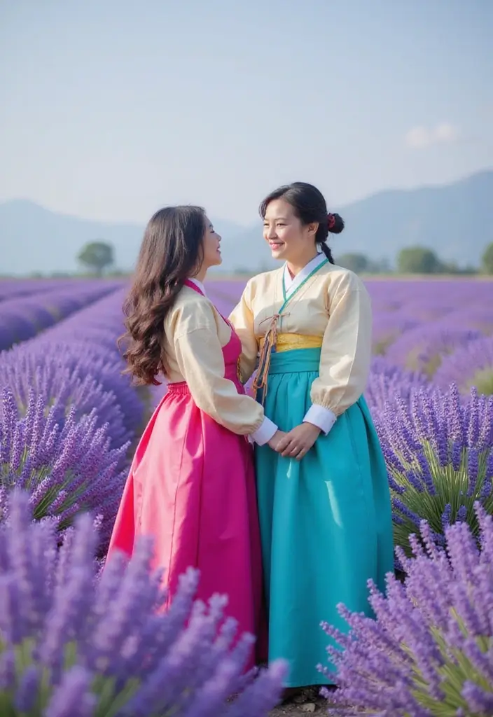 28 Korean Prenup Photoshoot Ideas That Feel Cinematic - 13. Dreamy Lavender Fields
