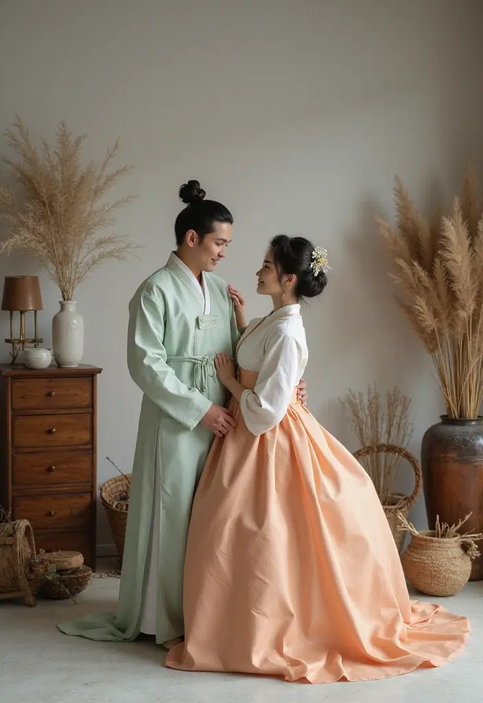 28 Korean Prenup Photoshoot Ideas That Feel Cinematic - 14. Artistic Studio Shoot