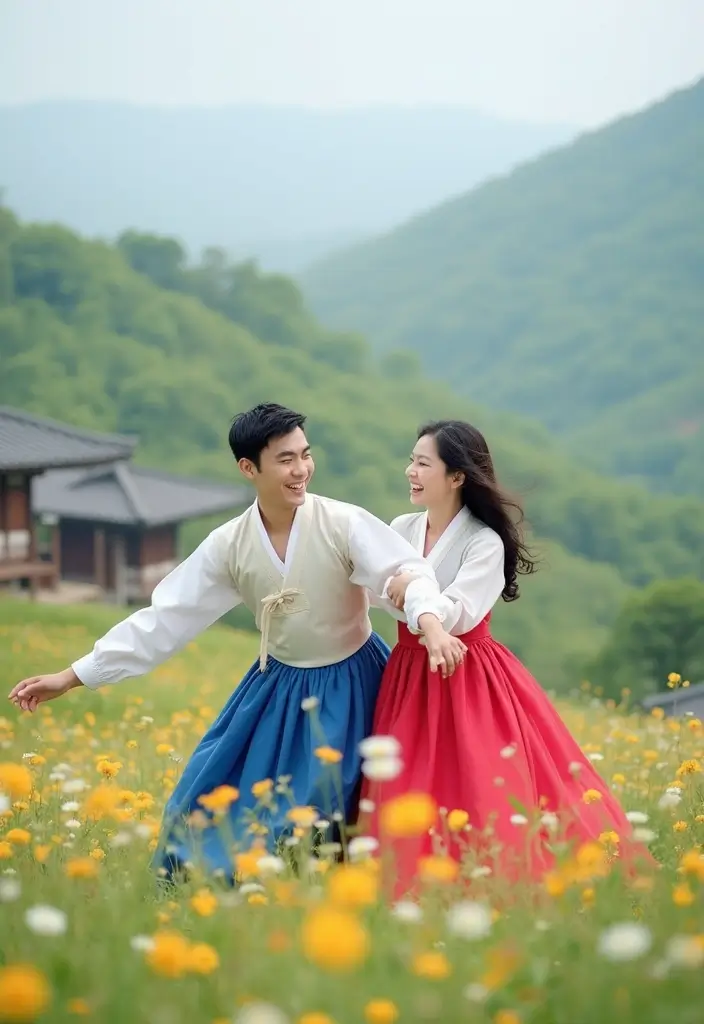 28 Korean Prenup Photoshoot Ideas That Feel Cinematic - 7. Countryside Charm