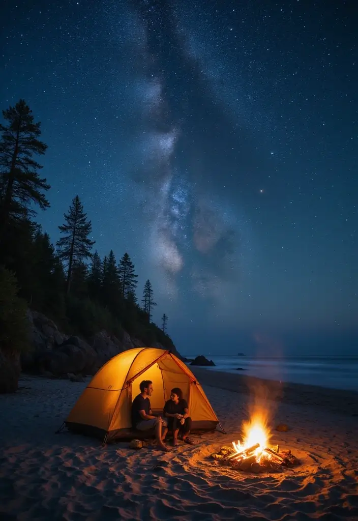 28 Outdoor Proposal Ideas That Take Her Breath Away - 19. Romantic Beach Campout