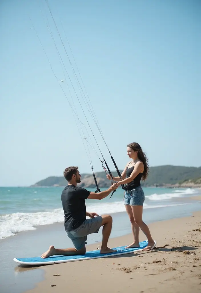 28 Outdoor Proposal Ideas That Take Her Breath Away - 27. Kitesurfing Proposal