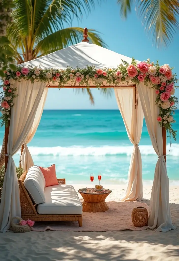 28 Outdoor Proposal Ideas That Take Her Breath Away - 4. Beachfront Cabana Retreat