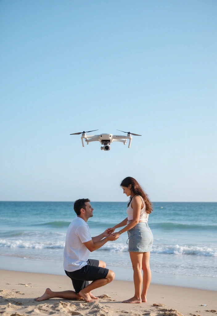 28 Outdoor Proposal Ideas That Take Her Breath Away - 6. Aerial Drone Proposal