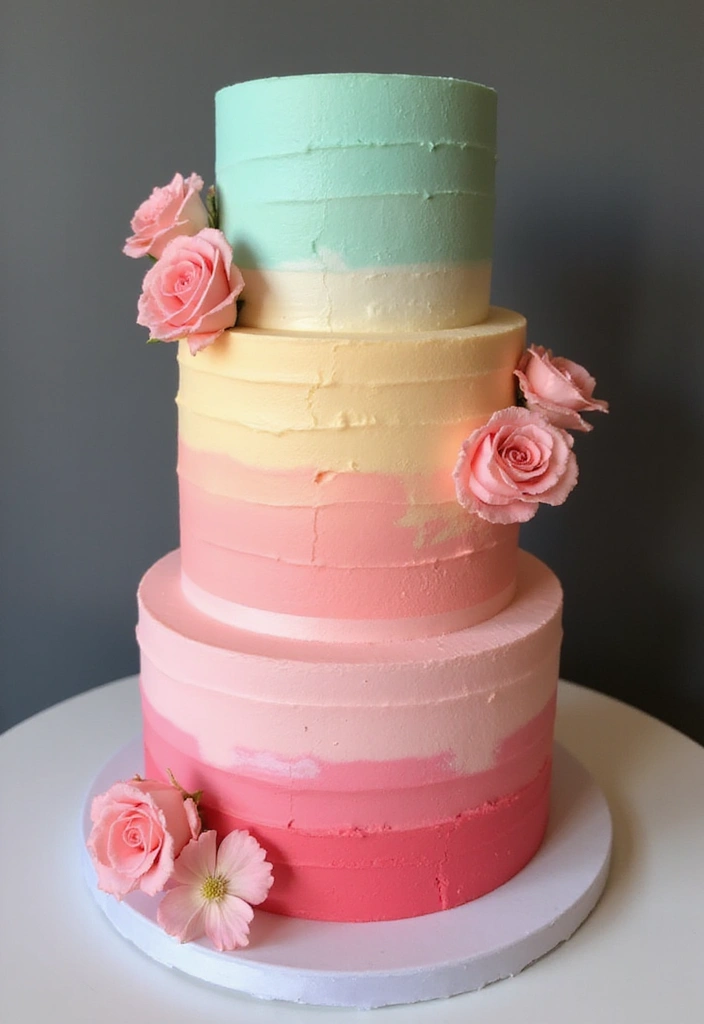 28 Quince Cake Ideas That Steal the Spotlight - 11. Ombre Effect Quince Cake