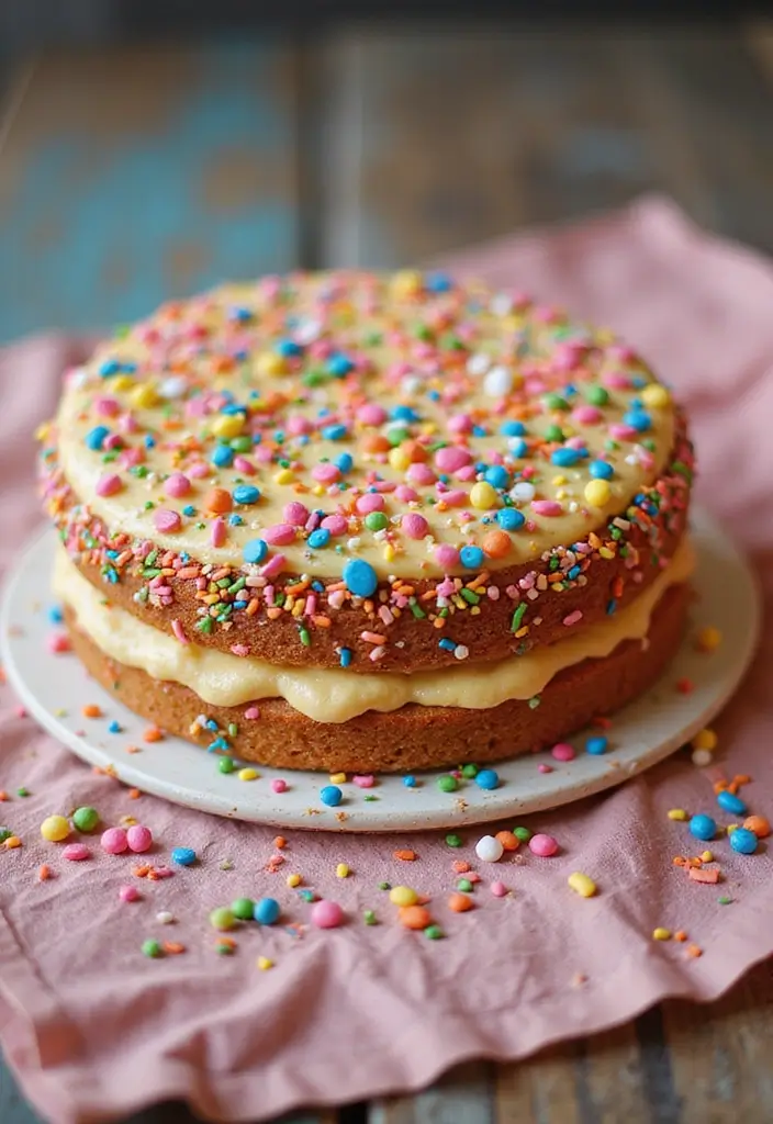 28 Quince Cake Ideas That Steal the Spotlight - 18. Colorful Candy Coated Quince Cake