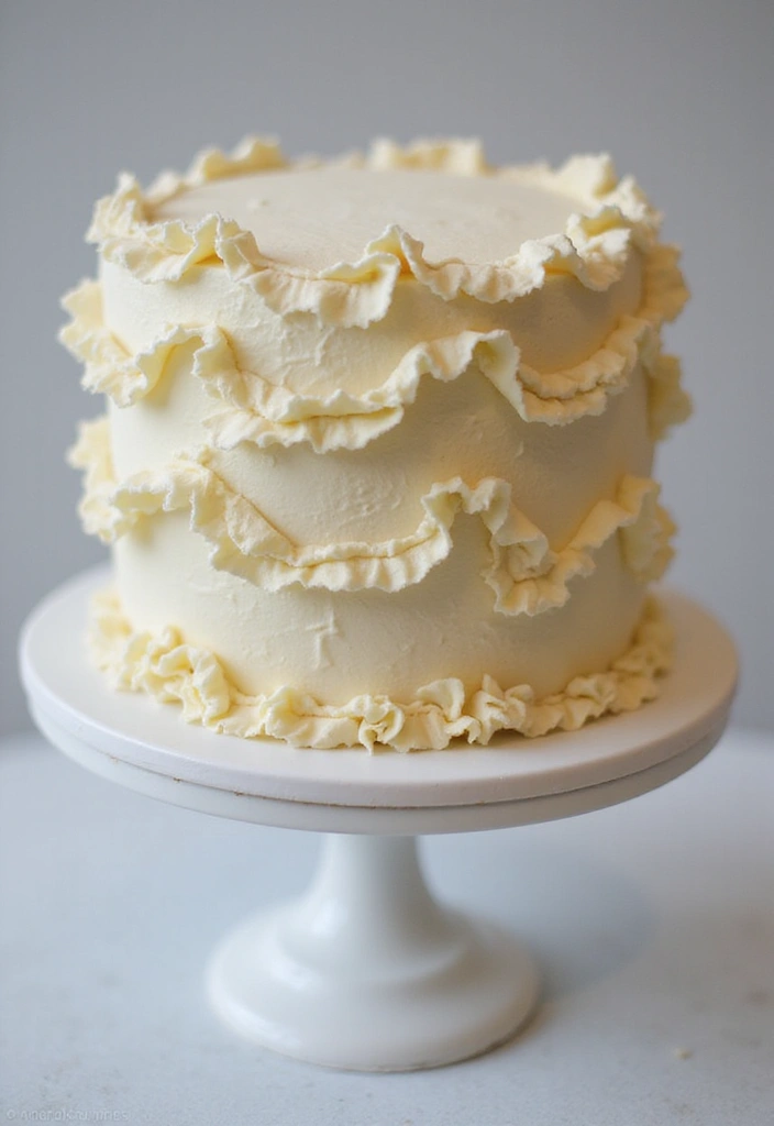 28 Quince Cake Ideas That Steal the Spotlight - 26. Decorative Ruffle Quince Cake