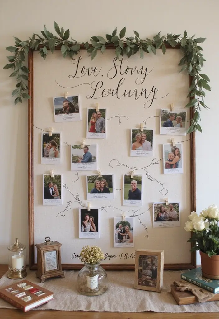 28 Romantic Valentine's Bridal Shower Ideas for Intimate Gatherings - 12. Love Story Display