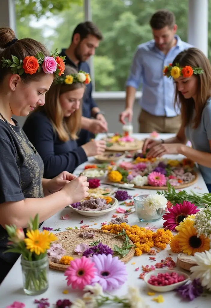 28 Romantic Valentine's Bridal Shower Ideas for Intimate Gatherings - 17. DIY Flower Crown Station