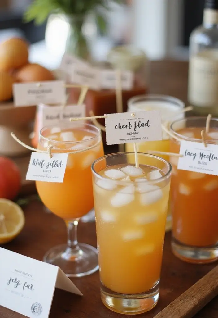 28 Romantic Valentine's Bridal Shower Ideas for Intimate Gatherings - 23. Personalized Drink Tags