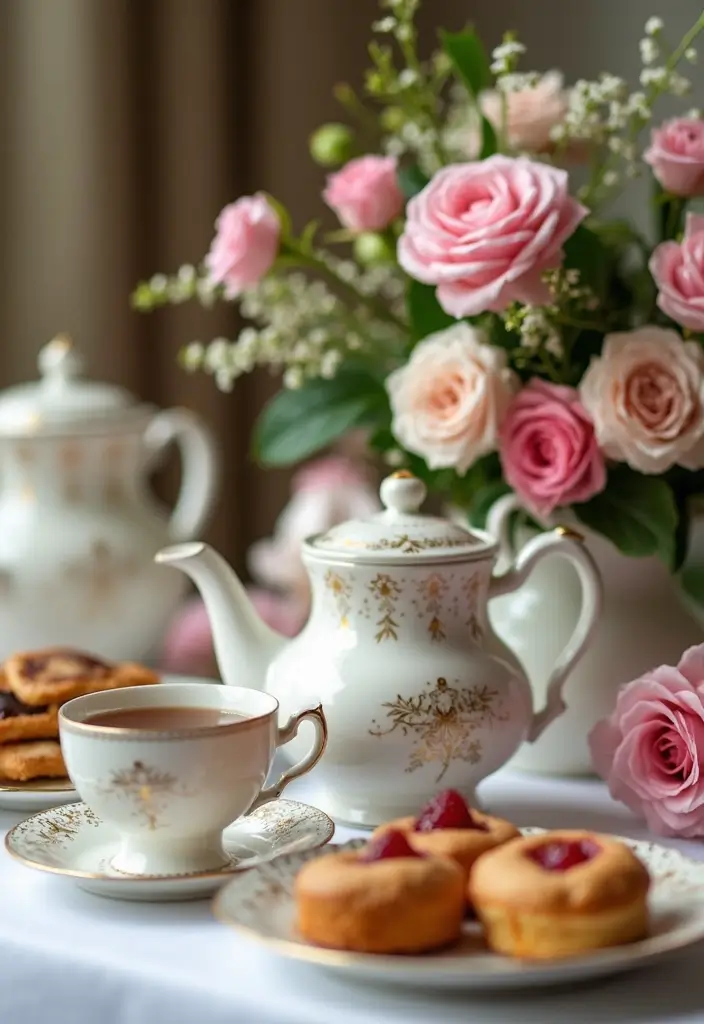28 Romantic Valentine's Bridal Shower Ideas for Intimate Gatherings - 25. Romantic Tea Party Theme