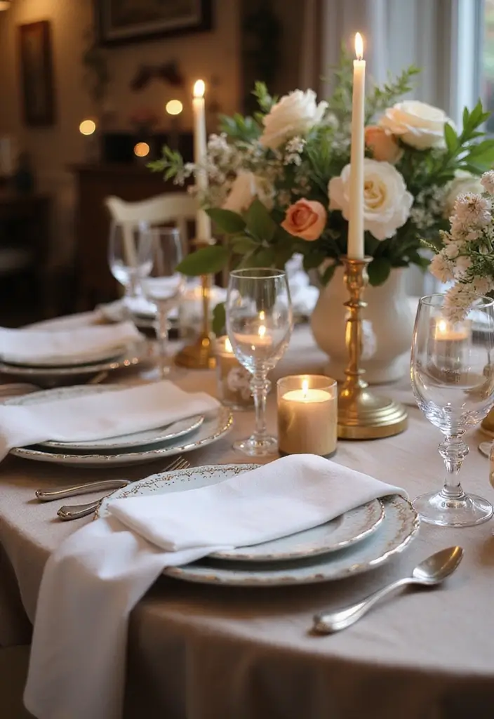 28 Romantic Valentine's Bridal Shower Ideas for Intimate Gatherings - 9. Elegant Table Settings