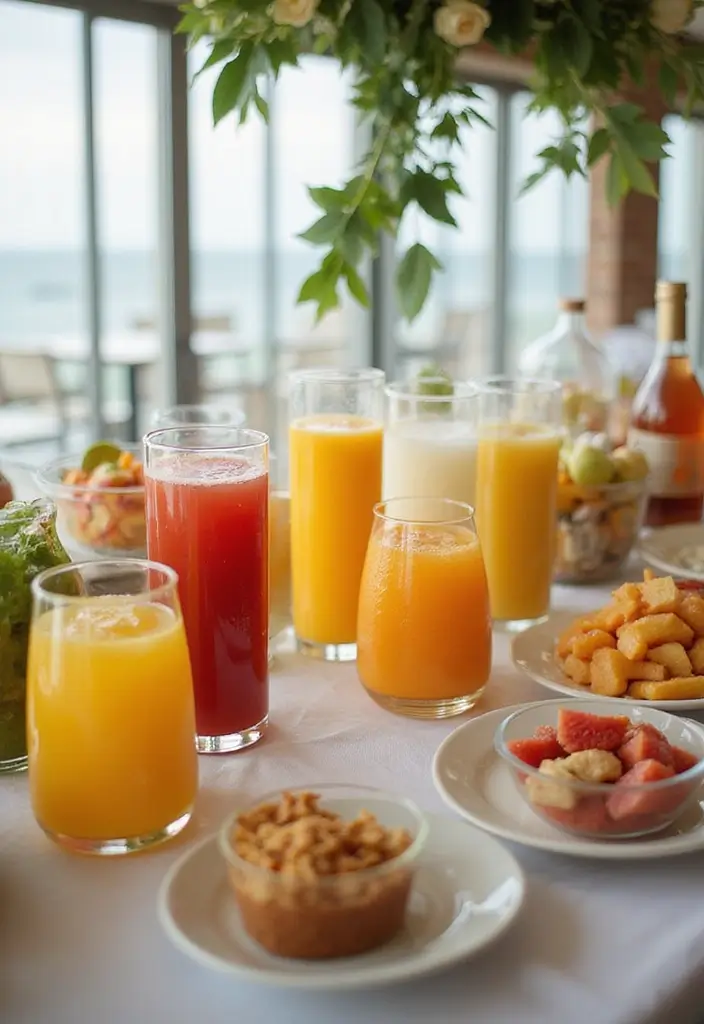 28 Wedding Bar Ideas That Keep the Party Flowing - 12. Create Your Own Mimosa Bar