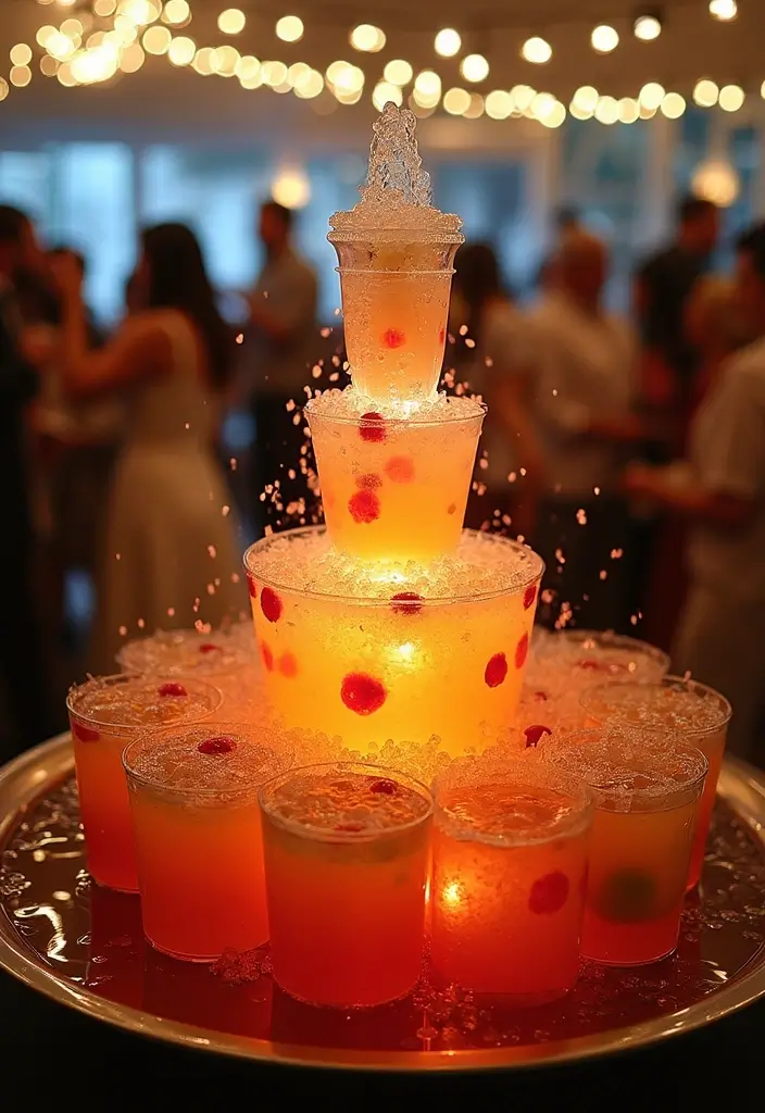 28 Wedding Bar Ideas That Keep the Party Flowing - 24. Flowing Drinks with a Cocktail Fountain